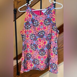 Kenar Tank Kaleidoscope Pattern Lined multi Color SZ. Large